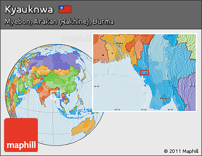 Political Location Map of Kyauknwa