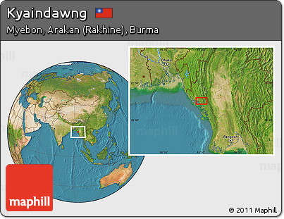 Satellite Location Map of Kyaindawng