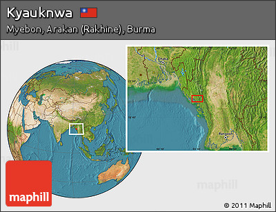 Satellite Location Map of Kyauknwa