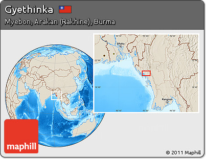 Shaded Relief Location Map of Gyethinka