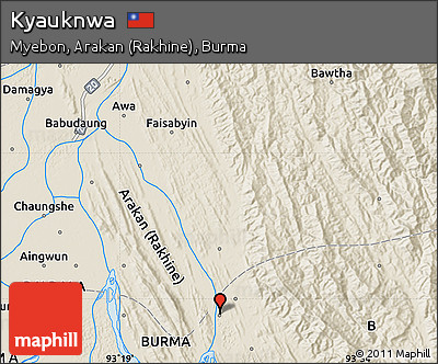 Shaded Relief Map of Kyauknwa