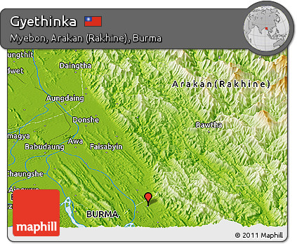 Physical Panoramic Map of Gyethinka