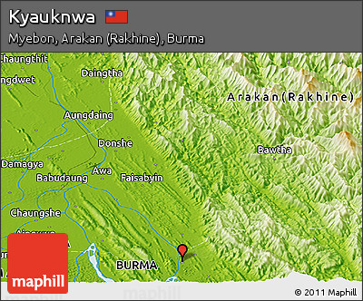 Physical Panoramic Map of Kyauknwa