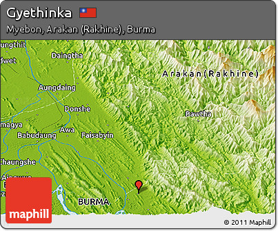 Physical Panoramic Map of Gyethinka