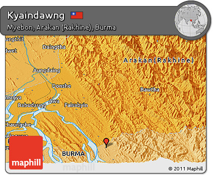 Political Panoramic Map of Kyaindawng