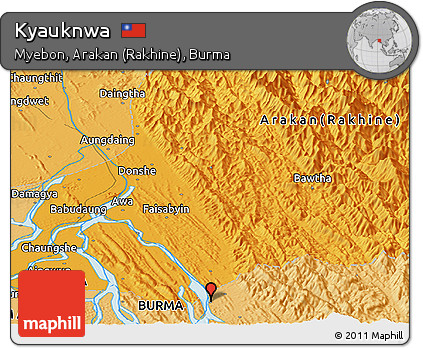 Political Panoramic Map of Kyauknwa
