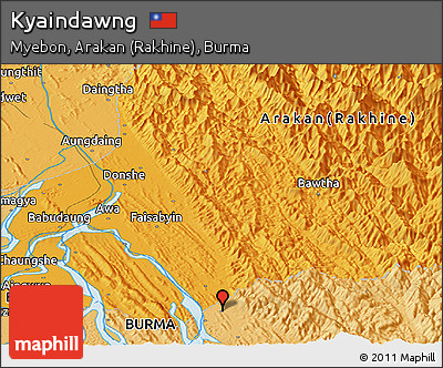 Political Panoramic Map of Kyaindawng