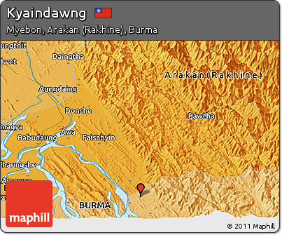 Political Panoramic Map of Kyaindawng