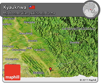 Satellite Panoramic Map of Kyauknwa