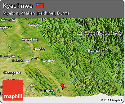 Satellite Panoramic Map of Kyauknwa