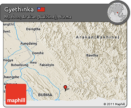 Shaded Relief Panoramic Map of Gyethinka