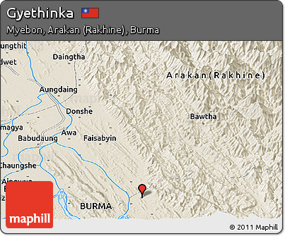 Shaded Relief Panoramic Map of Gyethinka