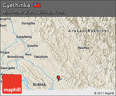 Shaded Relief Panoramic Map of Gyethinka