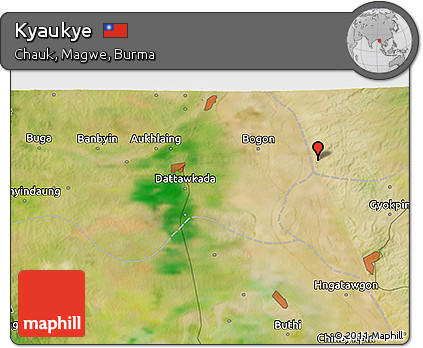 Satellite 3D Map of Kyaukye