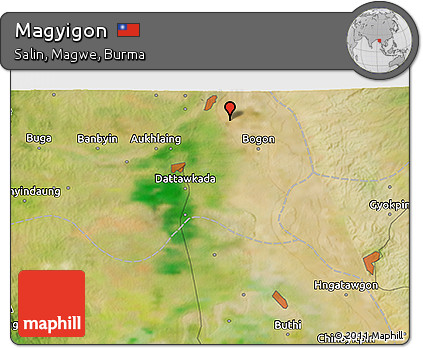 Satellite 3D Map of Magyigon