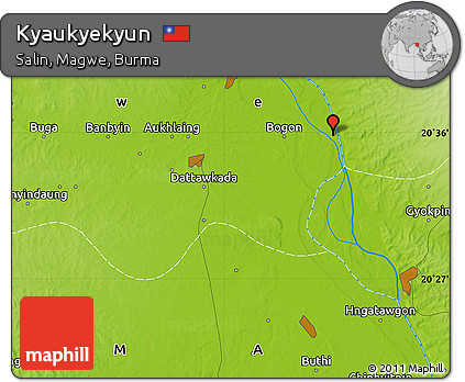 Physical Map of Kyaukyekyun