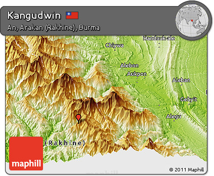 Physical Panoramic Map of Kangudwin