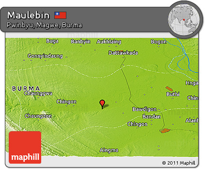 Physical Panoramic Map of Maulebin