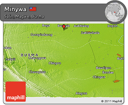 Physical Panoramic Map of Minywa