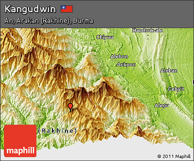 Physical Panoramic Map of Kangudwin