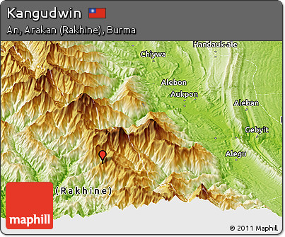 Physical Panoramic Map of Kangudwin
