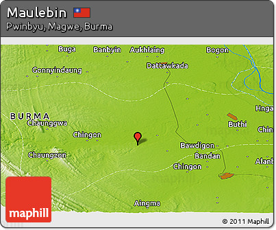 Physical Panoramic Map of Maulebin