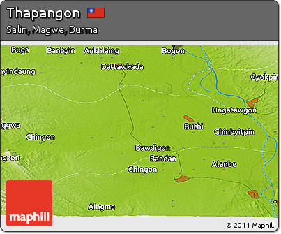 Physical Panoramic Map of Thapangon