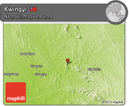 Physical 3D Map of Kwingyi
