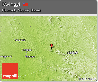 Physical 3D Map of Kwingyi
