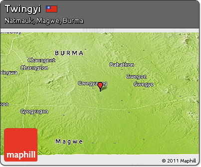 Physical Panoramic Map of Twingyi
