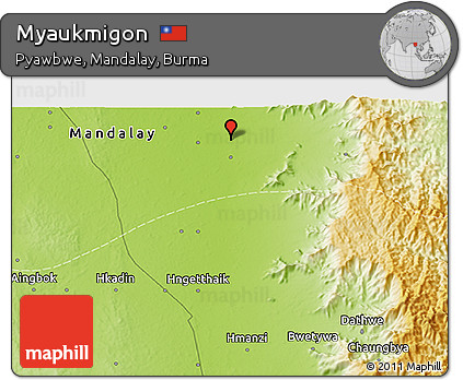 Physical 3D Map of Myaukmigon