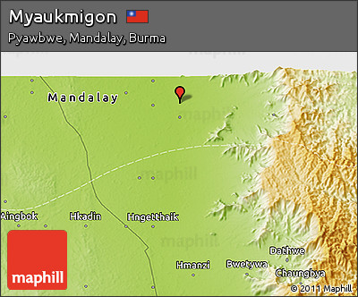 Physical 3D Map of Myaukmigon