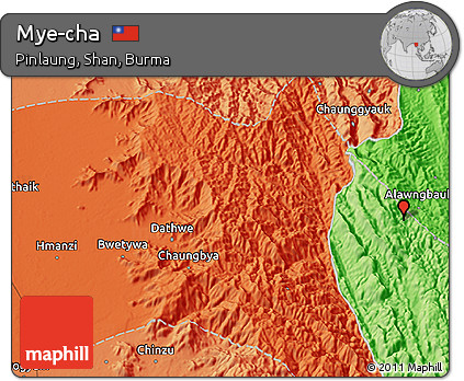 Political 3D Map of Mye-cha