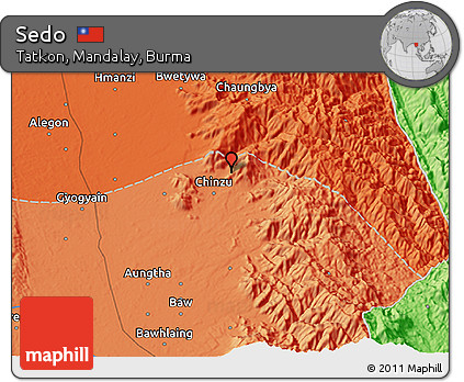 Political 3D Map of Sedo