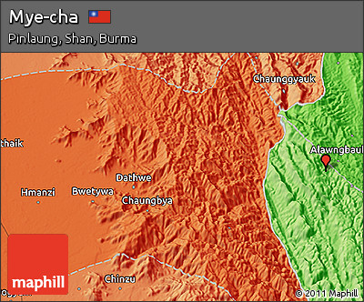 Political 3D Map of Mye-cha