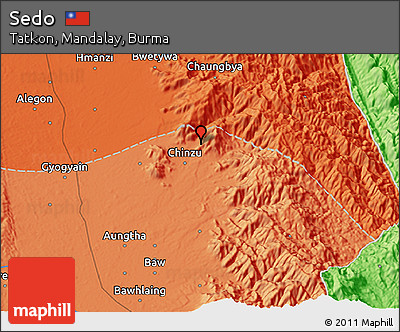 Political 3D Map of Sedo