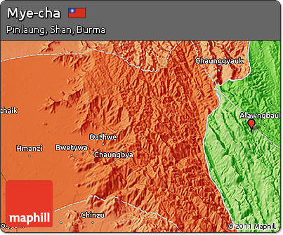 Political 3D Map of Mye-cha
