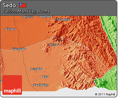 Political 3D Map of Sedo