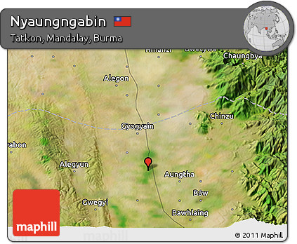 Satellite 3D Map of Nyaungngabin