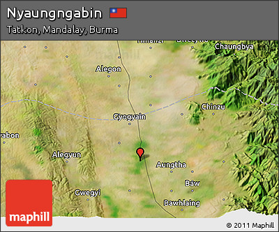 Satellite 3D Map of Nyaungngabin