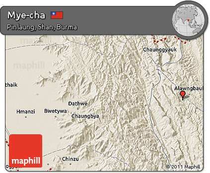 Shaded Relief 3D Map of Mye-cha