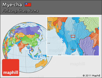 Political Location Map of Mye-cha