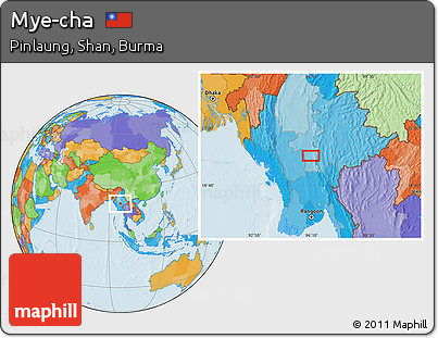 Political Location Map of Mye-cha
