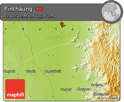 Physical Map of Pinthaung