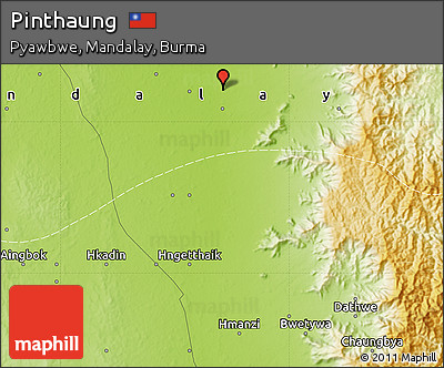 Physical Map of Pinthaung