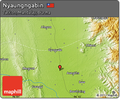 Physical Map of Nyaungngabin
