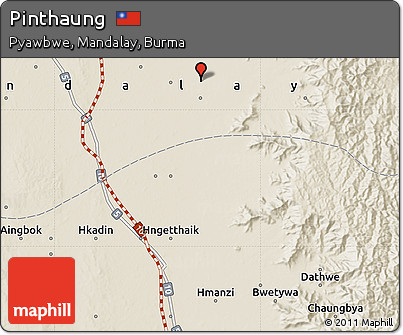 Shaded Relief Map of Pinthaung