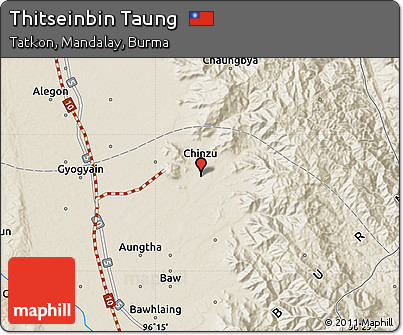 Shaded Relief Map of Thitseinbin Taung