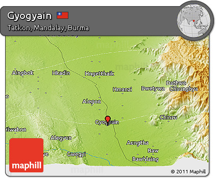 Physical Panoramic Map of Gyogyain