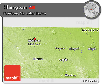Physical Panoramic Map of Hlaingpan
